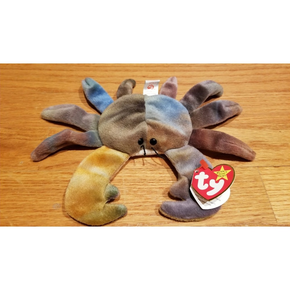 Ty Beanie Baby Claude the Crab w/ Tag Errors Plush Toy Rare PVC New Retired 1996